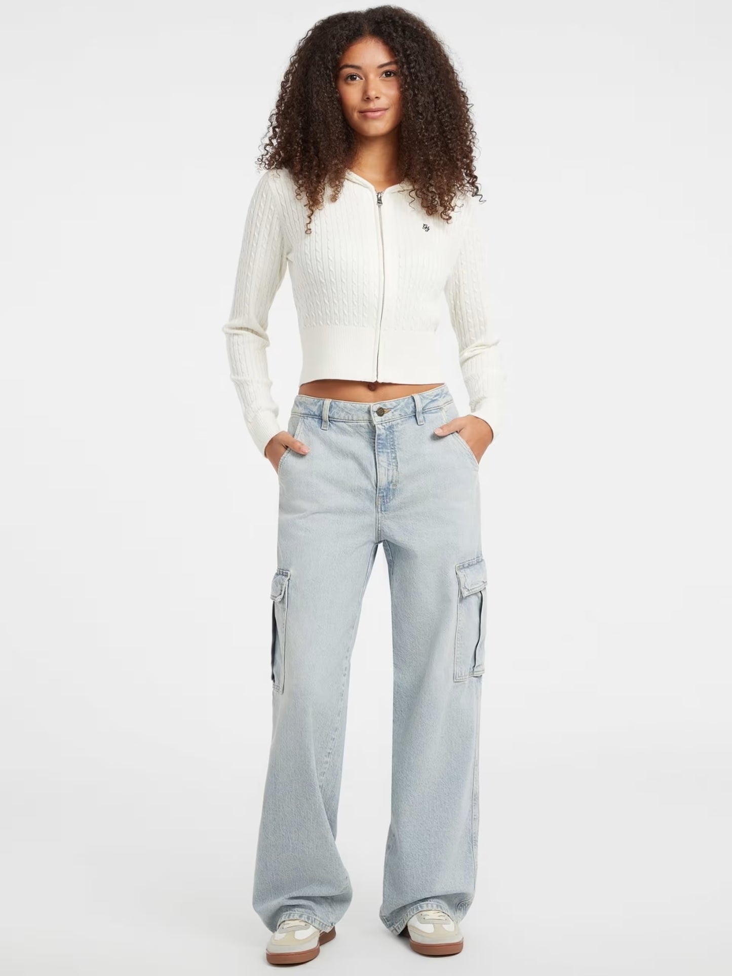 Cable Hoddie Cardi Guess Jeans