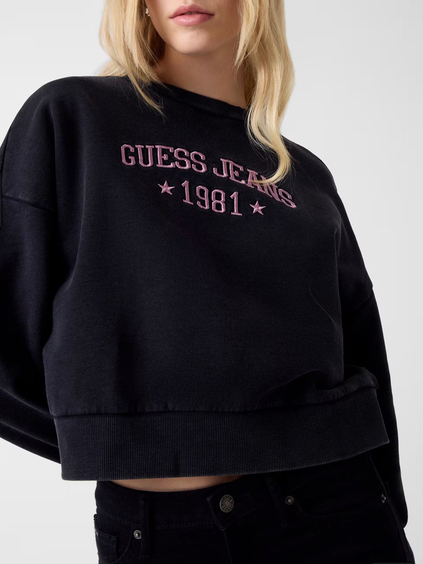 Drop Shoulder Cropped Guess Jeans