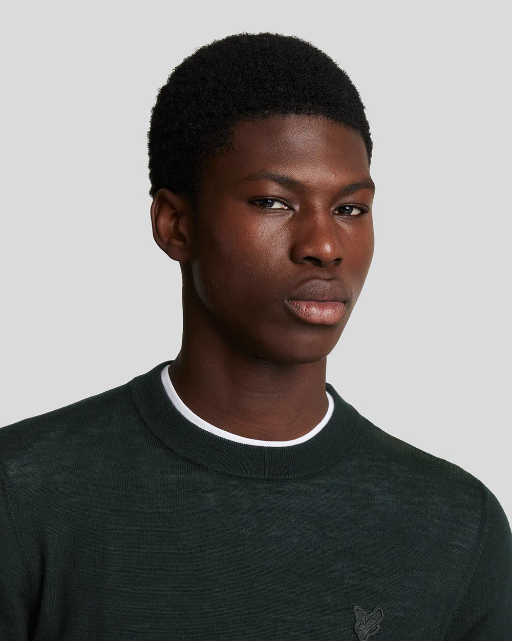 Tonal Eagle Merino Crew Neck Lyle e Scott