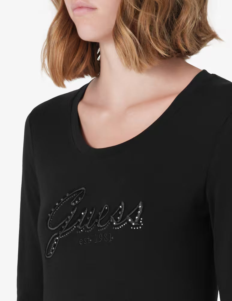 T-Shirt Embro Script Logo Guess