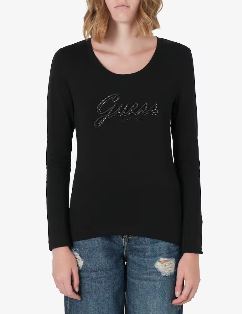T-Shirt Embro Script Logo Guess