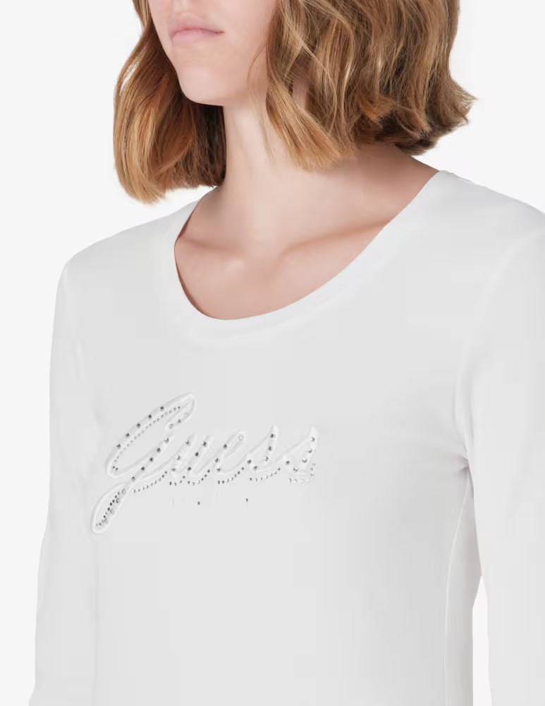 T-Shirt Embro Script Logo Guess