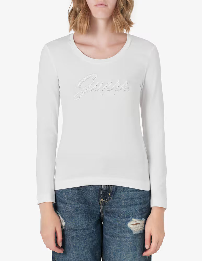 T-Shirt Embro Script Logo Guess