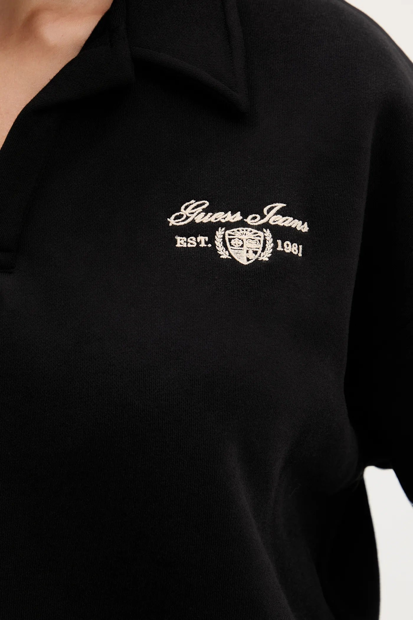 Notched Collar Crop Guess Jeans