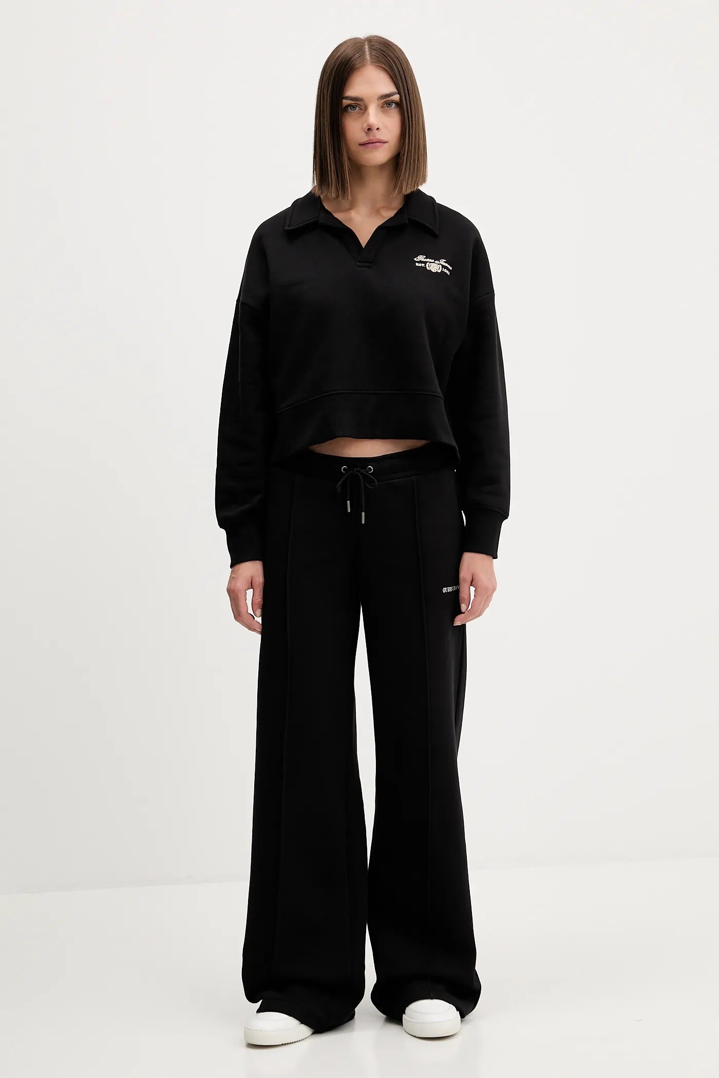 Notched Collar Crop Guess Jeans