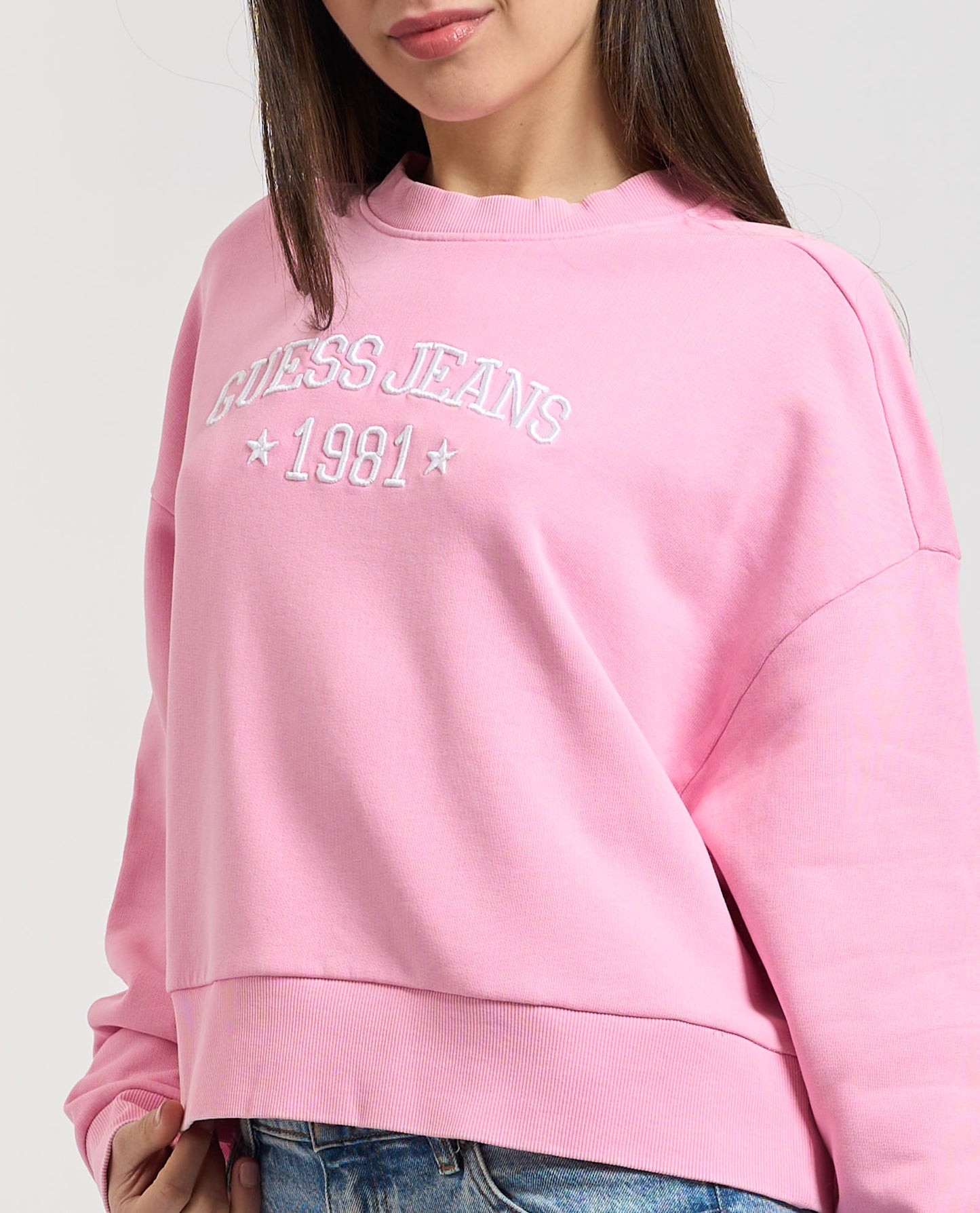 Drop Shoulder Cropped Guess Jeans