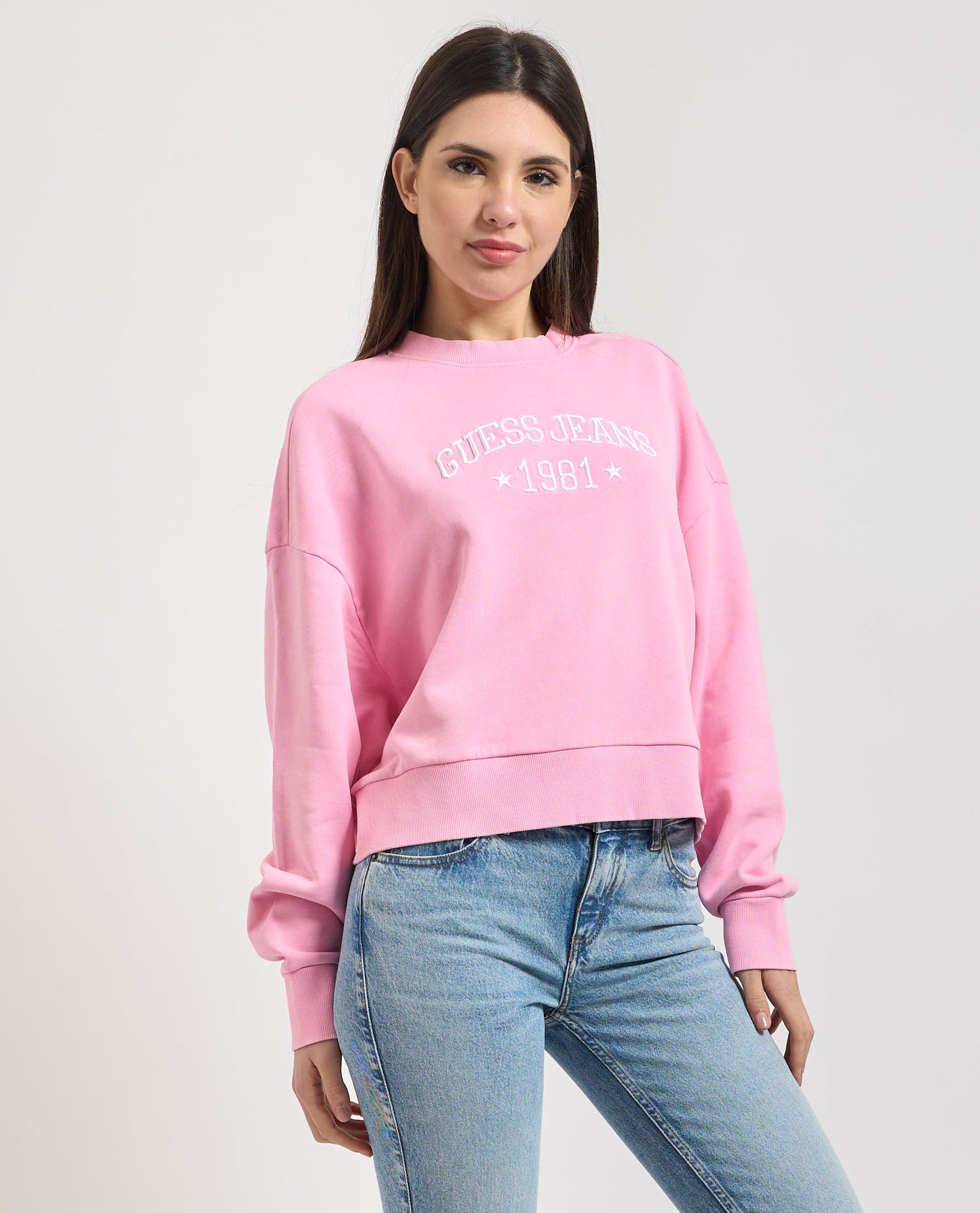 Drop Shoulder Cropped Guess Jeans