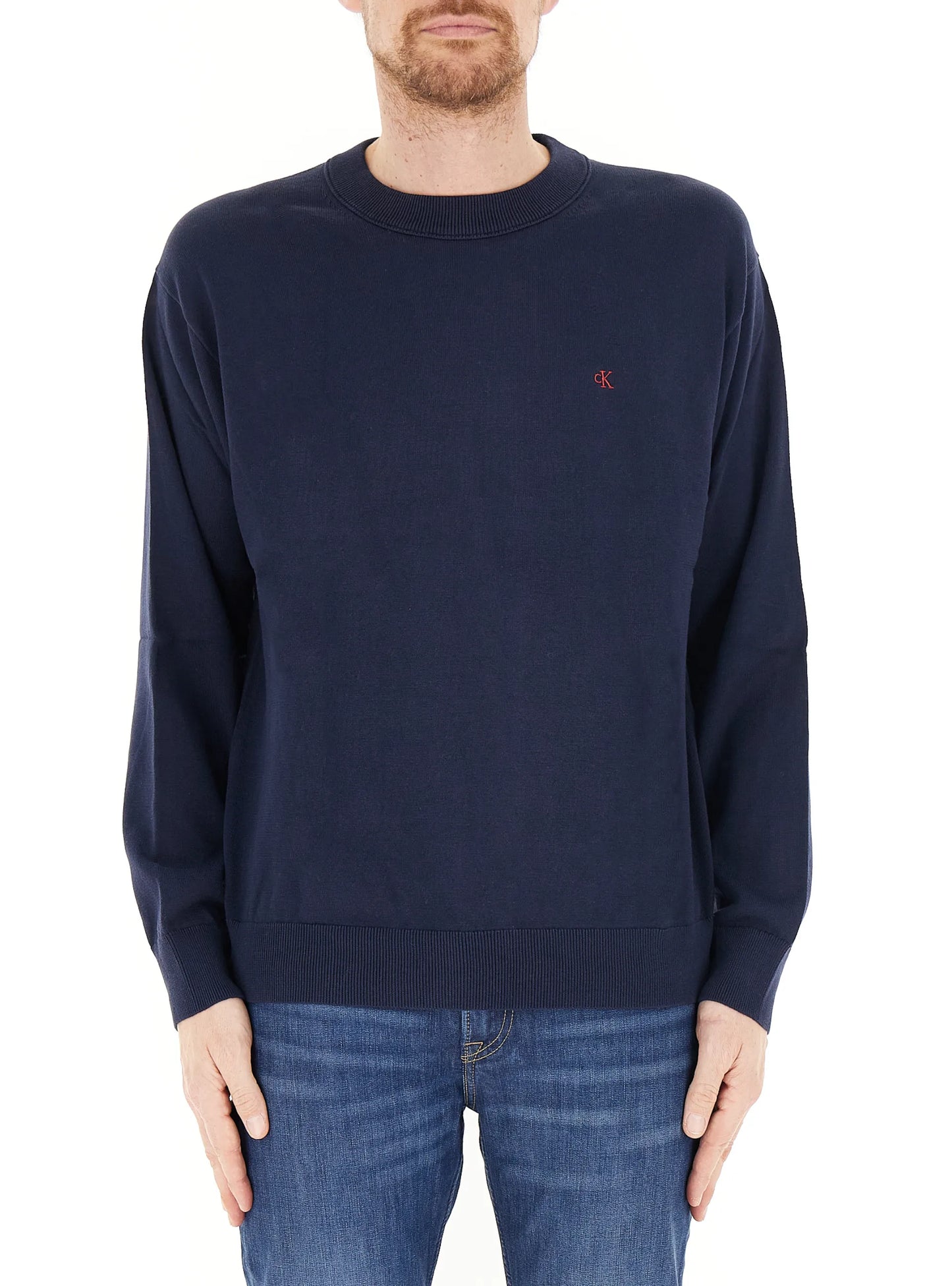 Maglione Monogram In Cotone Calvin Klein